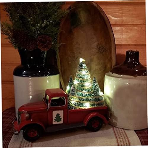 Božićne stolne scene u crvenom božićnom kamionetu ukrasi za božićno drvce Božićni drveni viseći obrti za blagdanski dekor kuće