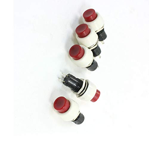 Crveni okrugli Prekidači s ravnom glavom trenutni prekidač s gumbom 2 ~ 250 volti Prekidači s gumbom 5 kom.