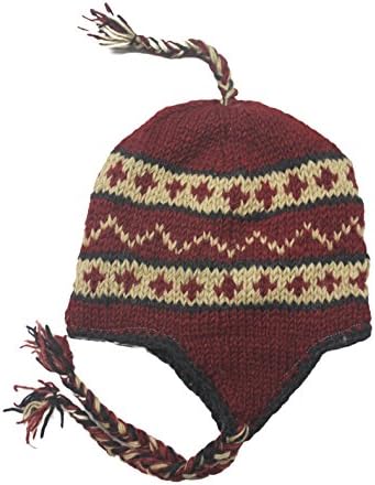 Vunena ručna pletenica unisex fleece obložena uho zaklopka kapica šešir nepal