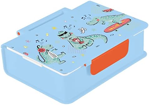 Alaza Doodle Dinosaur Dino Animal Music Bento Box za ručak BPA bez ikakvih kontejnera za ručak bez propuštanja w/vilice i žlice, 1