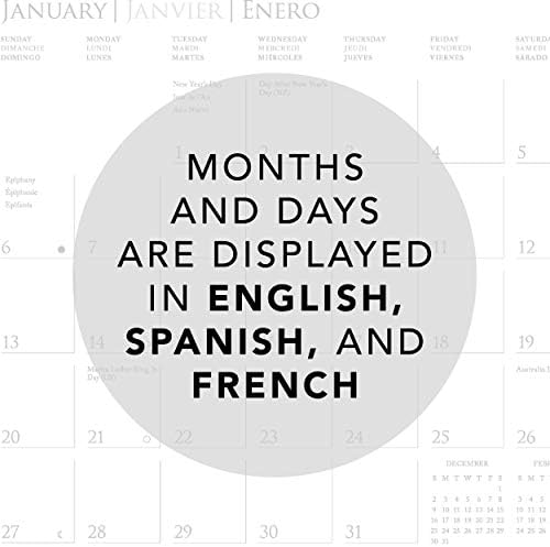 Kalendar Zida u New Yorku, zidni kalendar od 16 mjeseci 2019. s povijesnim američkim znamenitostima, 3 jezika i glavnih praznika, 2019.