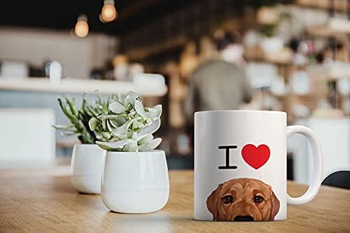 Volim lisicu, Crveni Labrador Retriver, keramičku šalicu za kavu, šalicu za čaj, 11 oz