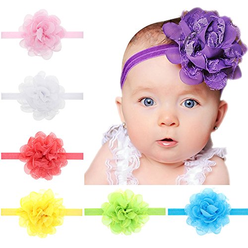 Cvjetne jesenske trake za glavu za djevojčice Slatke elastične šifonske čipkaste trake za glavu s cvjetnim uzorkom gumice za kosu 5-36