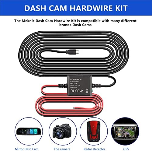 Sinloon Dash Cam Hardwire Kit, Micro USB12V-24V do 5V kabela za napajanje kamena za punjenje automobila, s 3 osigurača kabela i alat