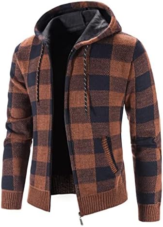 Muški kaputi i jakne, ležerni dugi rukavi topli karirani jakna s kapuljačama s kapuljačama 2022 jakne kapute za muškarce