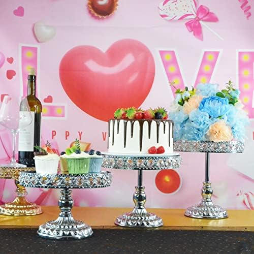 Set od 3 stalka za torte, metalni štand za tortu za zabavu i postolje za cupcake postolje za tortu plodove za desert za prikaz za svadbenu