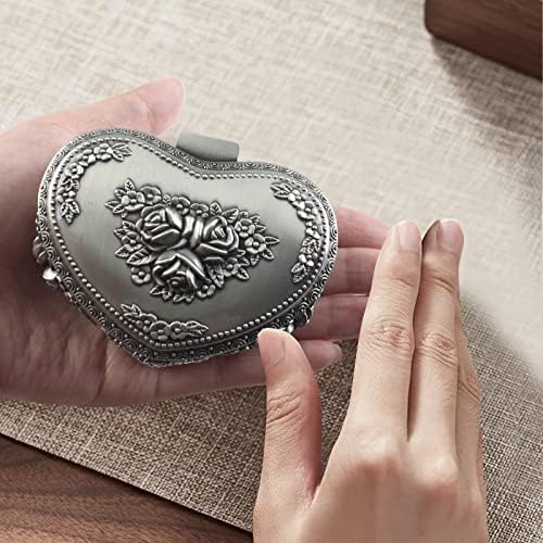 Mini kutija za nakit ružičasti Prsten držač nakita poklon kutija u obliku srca vintage dekor za djevojke žene