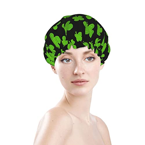 Žene za višekratnu uporabu rastezanja šešir za kosu St Patricks Shamrock Clover dvostruki slojevi vodootporni poklopac za tuširanje