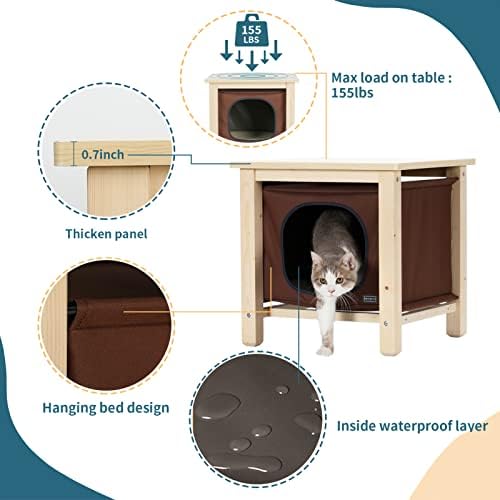 Namještaj za unutarnju kućicu za mačke, mala kućica za pse, viseća dizajnerska špilja za mačke s zadebljanom drvenom pločom i premazom