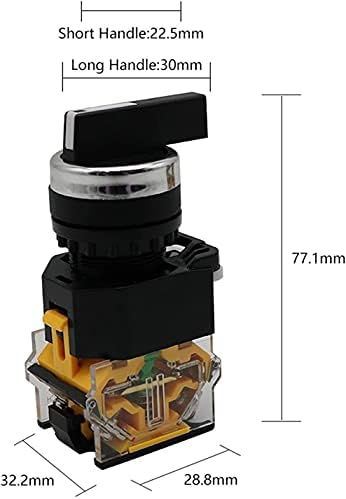 Makee 22 mm odabir selektora rotacijske prekidača za prekidač momentalno 2no 1no1nc 2 3 Položaj DPST 10A 400V prekidač napajanja Uključeno/OFF