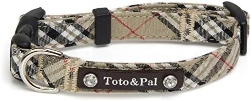 Toto & Pal Royal Tartan Plead Collar Beige, 1,0 inča