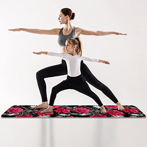 Ndkmehfoj Crveni cvijet Preklopna gimnastika Mat Yoga Mat Pad bez klizanja gubitak kilograma Vodootporna sportska mat Vježba za teretanu