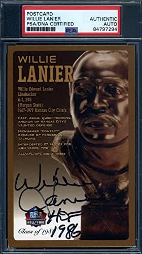 Vili Lanier s DNK autogramom, Brončano poprsje Kuće slavnih, razglednica s autogramom - izrezani potpisi NFL-a
