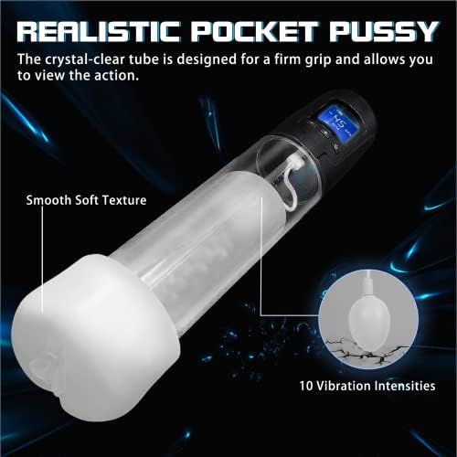 Električna pumpa za vakuum penis s džepnom macom, povećanje mužjaka penisa sa 6 usisnih 10 intenziteta vibracija, punjivi automatski