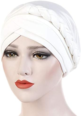 Šešir za kemoterapiju protiv raka glave, kapa u etničkom boemskom stilu, prethodno vezana upletena pletenica, pokrivač za kosu, turban,