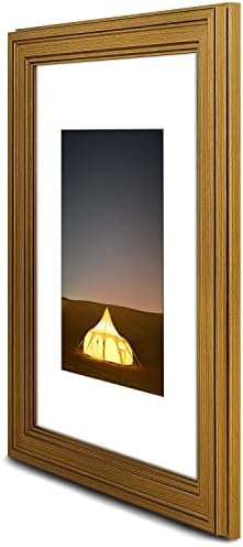 Golden State Art, 9x12 okvir za fotografije s bijelom prostirkom za 6x8 slike i prave staklo, široko 1,25 inča, tamno zlato