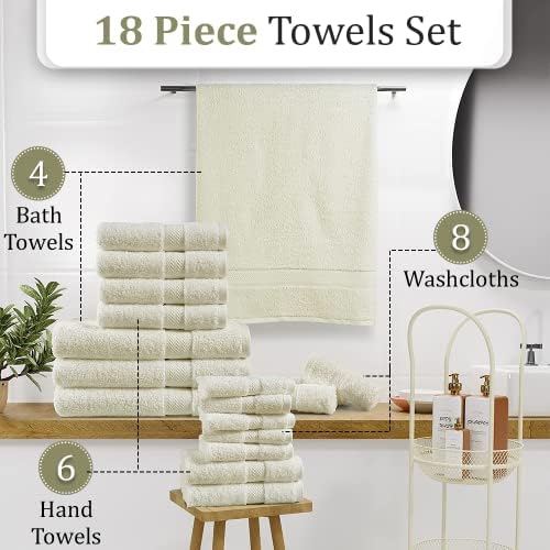 18 komada ručnika za kupanje, pamučne ručnike za kupaonice, super upijajući ručnici za kupaonicu, ručnike za teretanu, topline