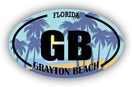 GB Grayton Beach Florida | Naljepnice za ometanje plaže | Ocean, more, jezero, pijesak, surfanje, veslanje | Savršeno za automobile,