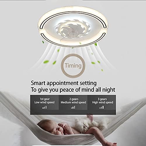 Stropni ventilator za spavaću sobu s laganim i daljinskim upravljačem tihe 3 brzine s timerom LED zatamnjene dječje ventilator Strop