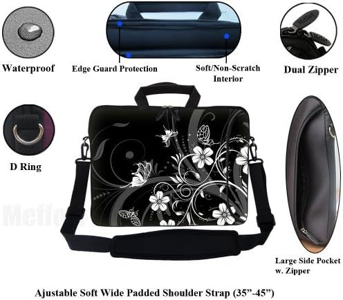 MEFFORT INC 15,6 inčni neoprenski laptop torba s dodatnim bočnim džepom, mekanim ručicom za nošenje i uklonjivim remenom na ramenu