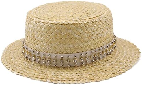 Nabavite ručno izrađeni slamnati šešir za plažu za djevojke za žene panama za ljetni odmor modni šeširi s ravnim suncobranom