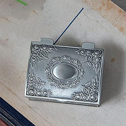 Retro kutija za nakit s izvrsnim reljefnim metalnim malim kutijama za nakit Ogrlica za skladištenje poklon zahvalnosti - 2,51 × 2,12