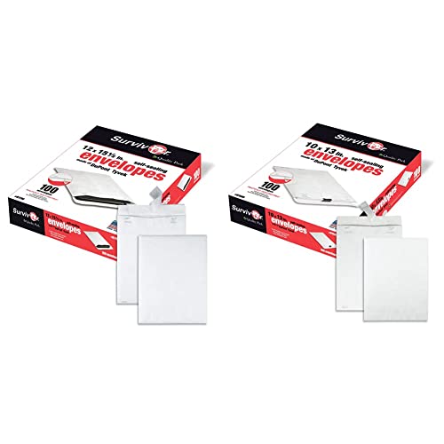 Quality Park R1790 Kvalitetne koverte Tyvek s otvorenim završetkom, 12x15-1/2, bijeli, 100/kutija i Survivor R1580 Tyvek Mailer, 10