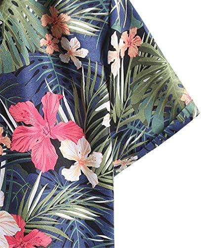 Eelhoe havajske majice za muškarce gumb dolje dolje tropska zemlja grafičke majice okretni ovratnik kratki rukavac labava tunična bluza