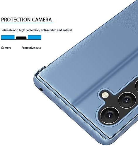 Ogledalo torbica CCSamll za Samsung Galaxy A34 5G s podrškom za bežično punjenje, Smart Clear View Cover je Tanak ultra sa postoljem