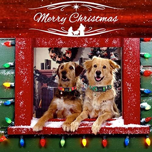 2 pakiranje božićnog psećeg ovratnika, pseći božićni ovratnici s Djedom i božićnim drvcem uzorak za pseće ovratnik za božićni ogrlica