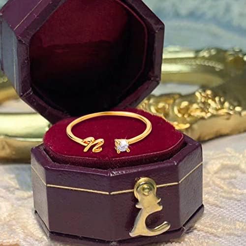 Muškarci prstenovi pakiraju zlato personalizirani rhinestone 26 početni prsten nakit Personalizirano početno pismo otvoreni prsten