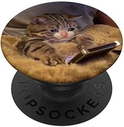 Tužna mačka mačka - smiješna tuga meme dizajn popsockets popggrip: zamjenjiv prianjanje za telefone i tablete