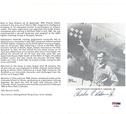 Charles Adams Jr potpisao je 8x10 PSA DNA AC42000 WWII WAR ACE 6V - Autografirane MLB fotografije