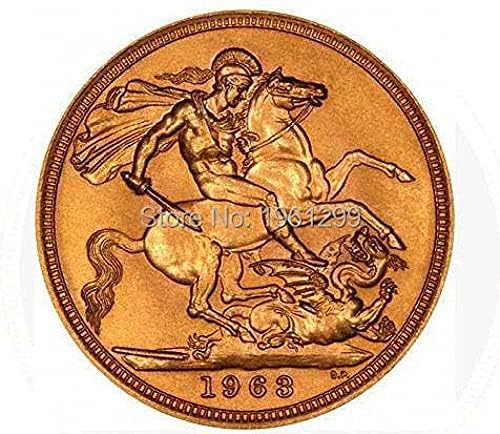 Mini veličina debljine 22 mm 1 8 mm 1963 suverena okrugla kovanica 5 komada/ruka
