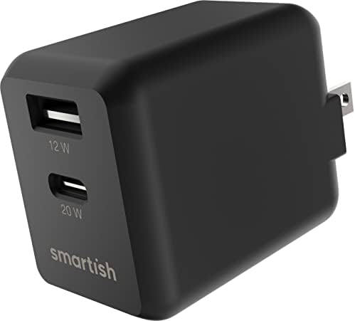 Smartish 2 Port USB-A & USB-C punjač automobila-Napunite Shack 32W FAST CHARGER AUTOMORNI OBAVLJIVNI OBALJI ZA IPhone, Android, Pixel