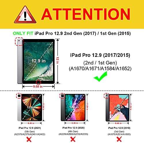 Slučaj Fintie Folio za iPad Pro 12.9 2017 / iPad Pro 12.9 2015 - [Kutna zaštita] Premium PU kože Smart Stand Zaštitni poklopac s automatskim