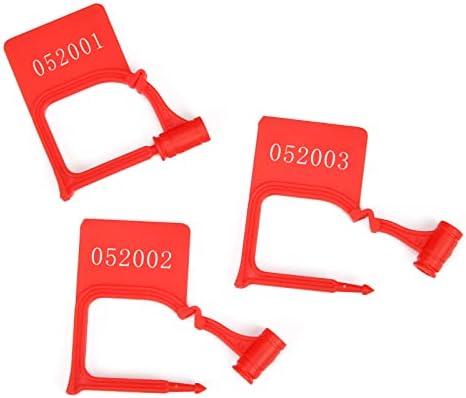 1000 plastičnih sigurnosnih brtve brtveni crveni numerirani neobični vidljivi za jednokratnu upotrebu za odjeću za prtljagu