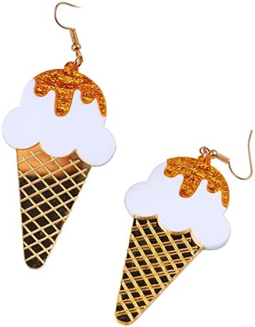 Slatki sladoled ključ viseće naušnice ručno izrađene od pozlaćene smole akrilne naušnice za žene nakit za djevojčice
