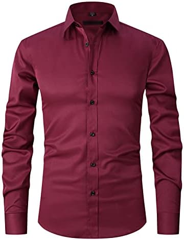 DGHM-jlmy muškarci modni dugi rukavi moda tanka košulja od solidne boje poslovanje elastične haljine košulja kvadratna ovratnik proljetna