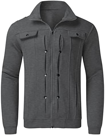 Muška jesenska i zimska modna ležerna patentna zatvarača Čvrsta džempera s kapuljačom tanka baršunasta jakna Zimska flanel