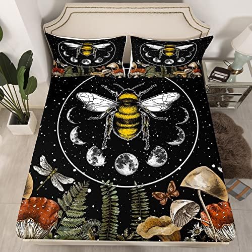 Erosebridalna pčela puna plahta za tematske listove za životinje Trippy gljive posteljine Psihodelične galaksije krevet pokrivač Mjesec