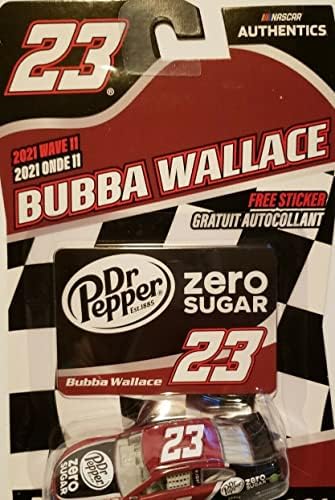 Akcija 2021 Bubba Wallace 23 Autentics Val 11 Pepper Zero Car 1:64 Ljestvica Diecast s umetanjem naljepnica s kartica