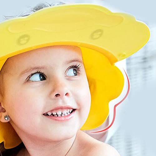 Kapa za tuširanje za bebe, kapa za kupanje za bebe s crtanom žutom fleksibilnom mekom kopčom u stilu kapice za šampon za bebe