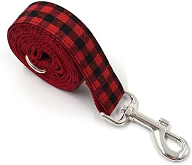 DSfeoigy Dog Collar Classic Black Crveni karirani print Personalizirani ovratnik za pse izdržljiv mekani i udoban Bowtie Dog Collar