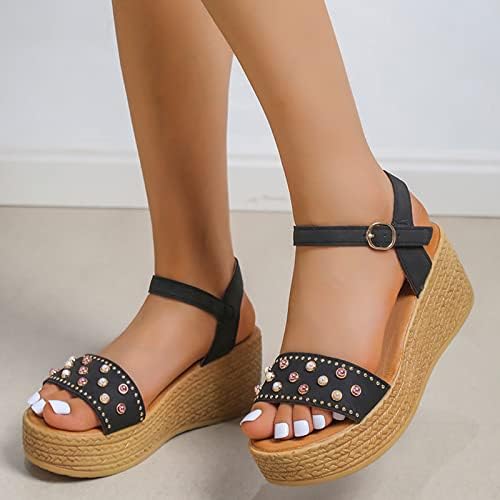 Dame klinasti kuglice sandale s platformom za pete moda casual gumb poprečni kaiš sandale neon stanovi ženske cipele
