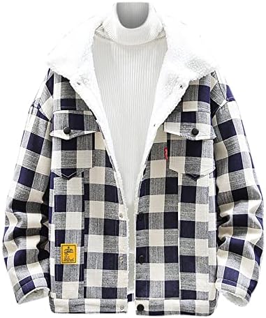 Ležerne jakne za reverce za muškarce lečita džepnim kaputima s šerpa obložena zgušnjava topla košulja jakna puna patentna odjeća