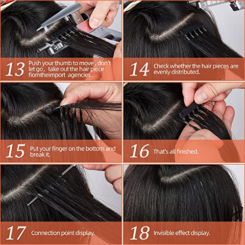6-inčna kopča za kosu prirodna ekstenzija za kosu, može napraviti trajnu kosu i bojiti kosu bez zapetljavanja, pet punđa zaredom