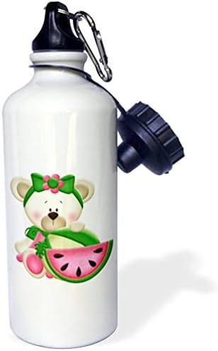 3Drose Slatka djevojčica medvjed s ilustracijom kriške lubenice - boce s vodom