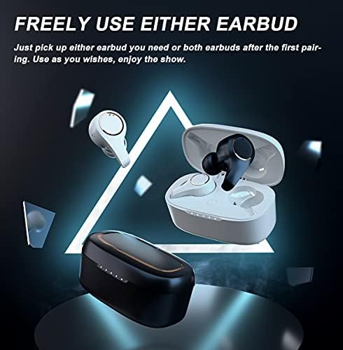 Xmythorig istinski bežični uši, Bluetooth 5.0 slušalice s 4-mics, slušalice za uklanjanje buke za jasne pozive, hi-fi stereo slušalice