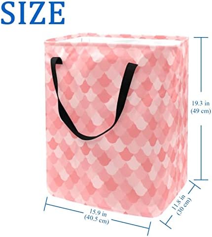 Bešavni uzorak riblje kože s ružičastim printom sklopiva košara za rublje 60L vodootporne košare za rublje košara za pranje odjeće